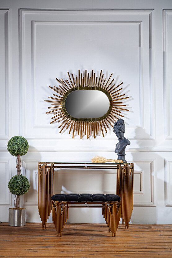 Dresuar Takımı Ultra Lak Kaplama Dresuar Aynalı Puflu