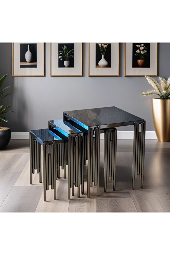 fümü renk sehpa 3lü piyano zigon