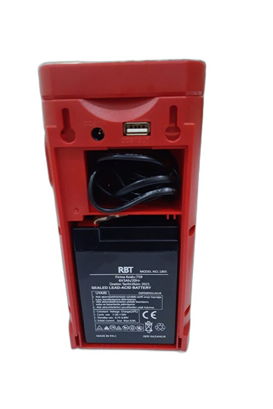 24 Büyük Ledli Kırmızı 80 Saat Yanan Usb Şarjlı Led Işıldak - Telefon Şarj Edebilen