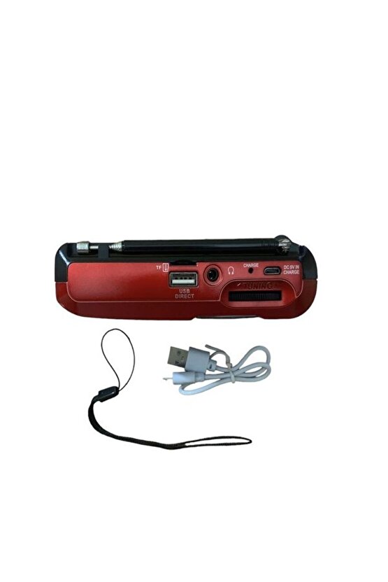 Kırmızı Radyo Bluetooth + Fm Radyolu Usb Tf Kart Şarjlı Cep Radyosu AXE-ICF8