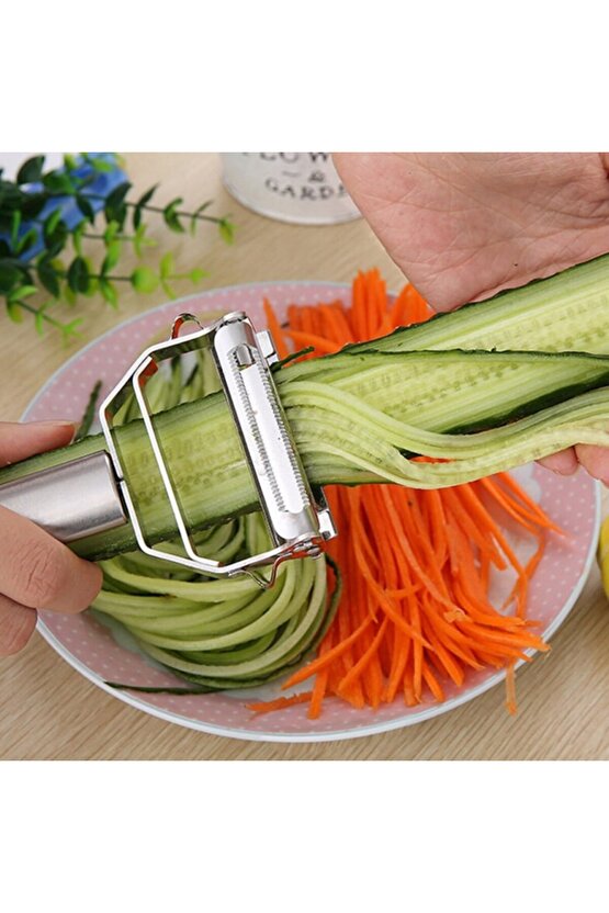 Pratik Soyacak Jumbo Boy Paslanmaz Çelik Turbo Jülyen Sebze Ve Meyve Soyucu