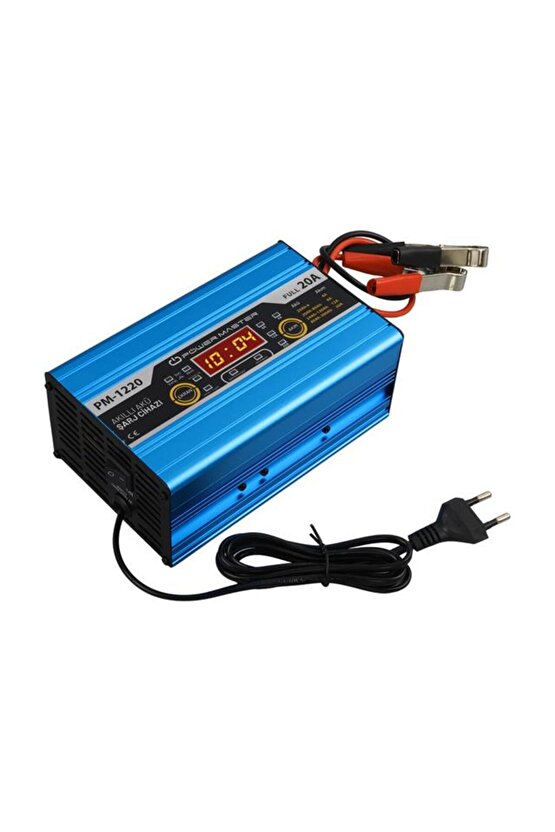 PM-1220 12 Volt Max 20 Amper Lcd Ekranlı Akü Şarj Cihazı