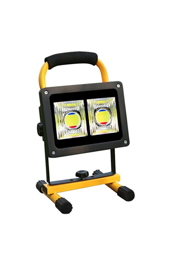 Power 2 Ledli Ayaklı Tutma Kollu Portatif İnşaat Şantiye Çalışma Lambası USB Girişli