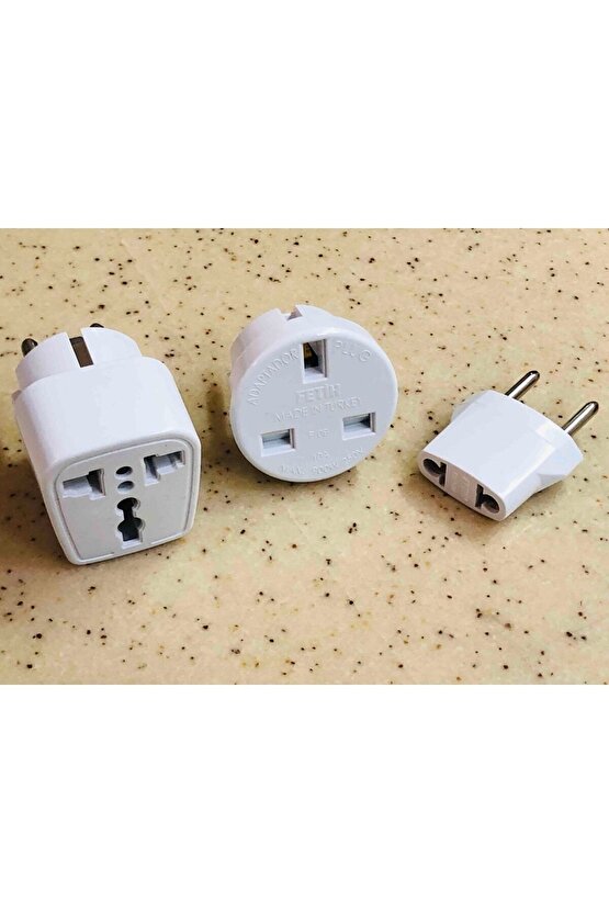 3 Parça Üniversal Elektrik Prizi Dönüştürücü Seti Arabistan Hac Umre Mekke