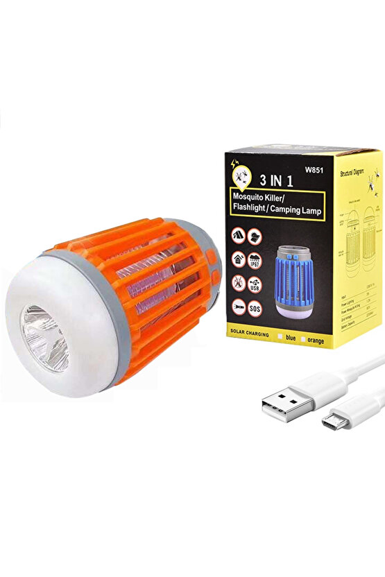 Usb Li? Si?nek Öldürücü Özelli?kli? Şarjli Kamp Feneri? Kpf871