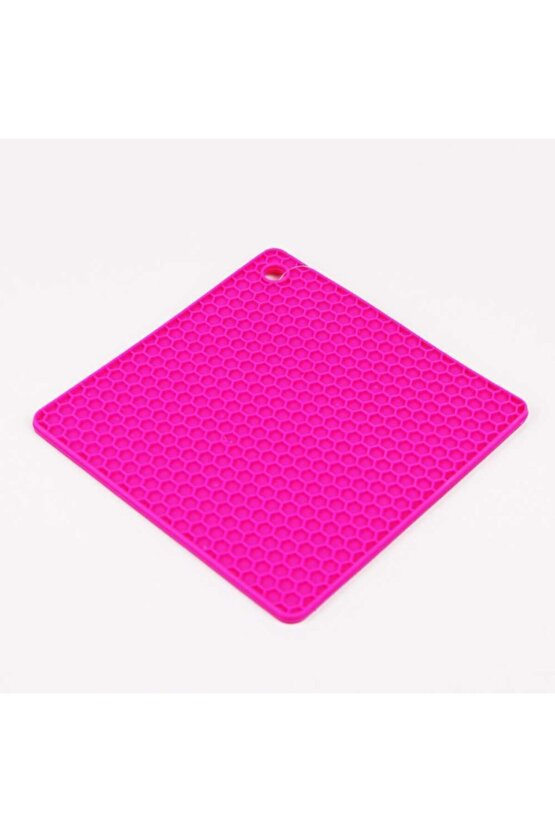 Fuşya Petek Dokulu Silikon Kare Nihale