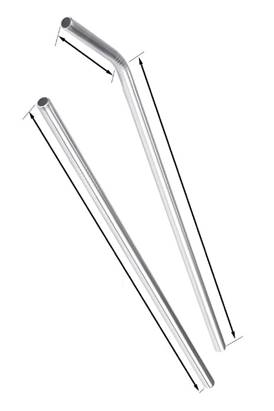 Paslanmaz Çelik Metal Meşrubat Pipeti Ve Pipet Temizleme Fırçası Seti 6 Parça