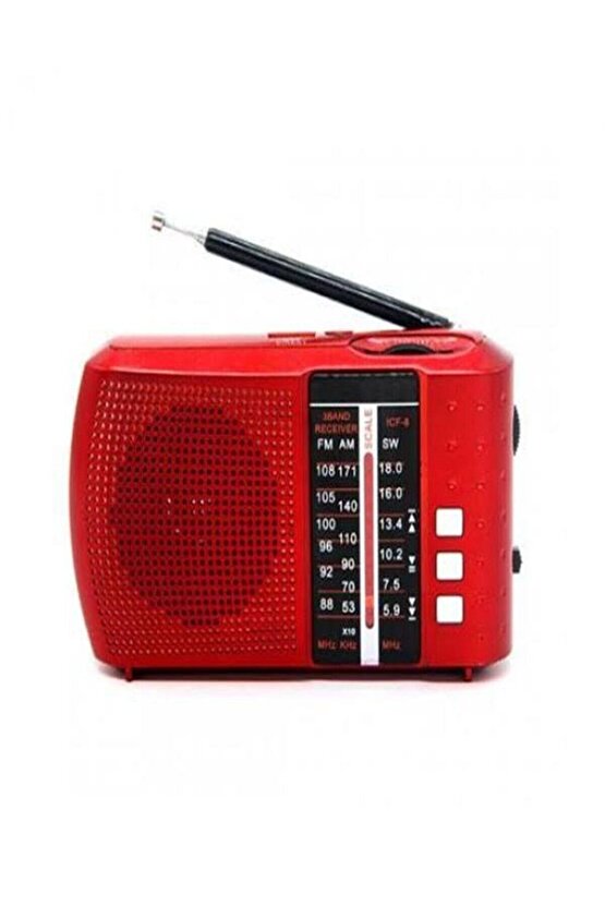 ICF8BT Bluetooth’lu Şarjlı Cep Radyosu | FM AM SW | USB TF Kart | Acil Durum & Deprem Radyosu