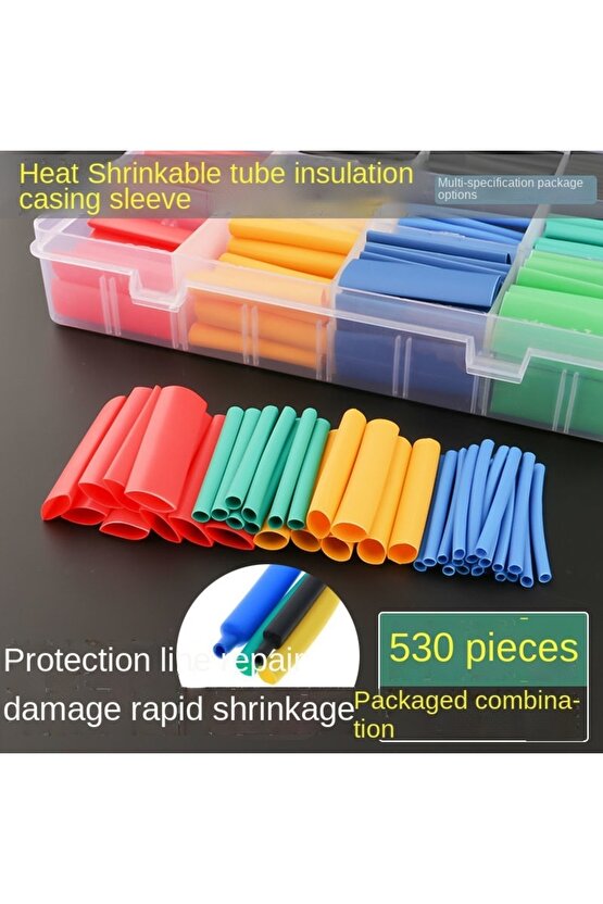 560 Parça Set Isıyla Daralan Makaron Kablo Koruyucu Kılıf