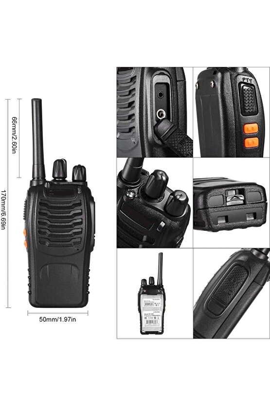 24 Adet Siyah Pratik Kullan Telsiz Depo Haberleşme Pmr Lisanssız El Telsizi