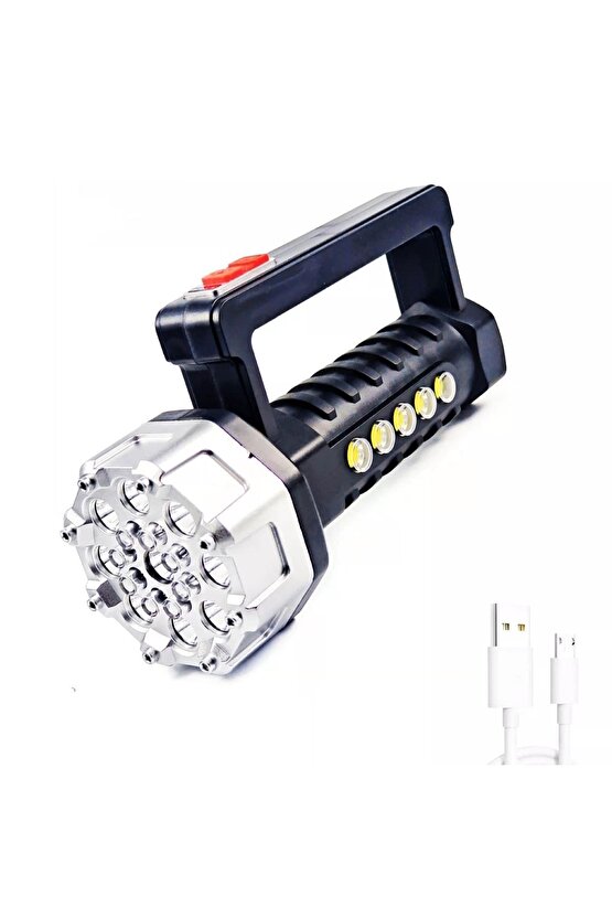 Süper Parlak El Feneri - 10 Saat Kullanım ve 17 LED Işık Kaynağıyla