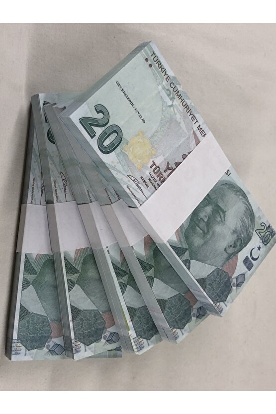 5 DESTE 20 TÜRK LİRASI SÜPER KOPYA PARA GEÇERSİZ DÜĞÜN PARASI
