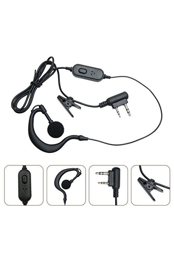 En Siyah El Telsizi Kulaklığı Telsiz Mikrofonu