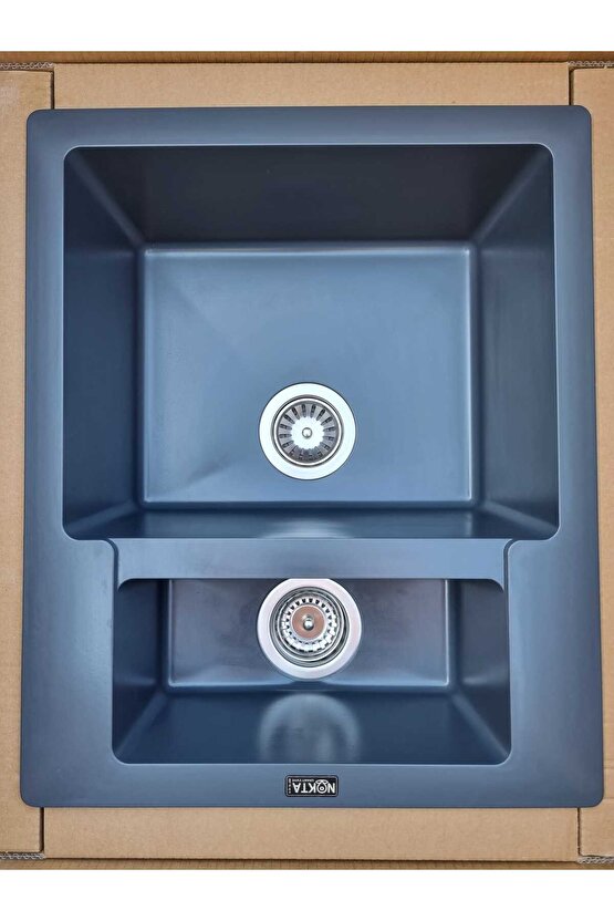 1,5 Göz Granit Evye 60x50 Cm Renk RAL 7016  Antrasit Grisi