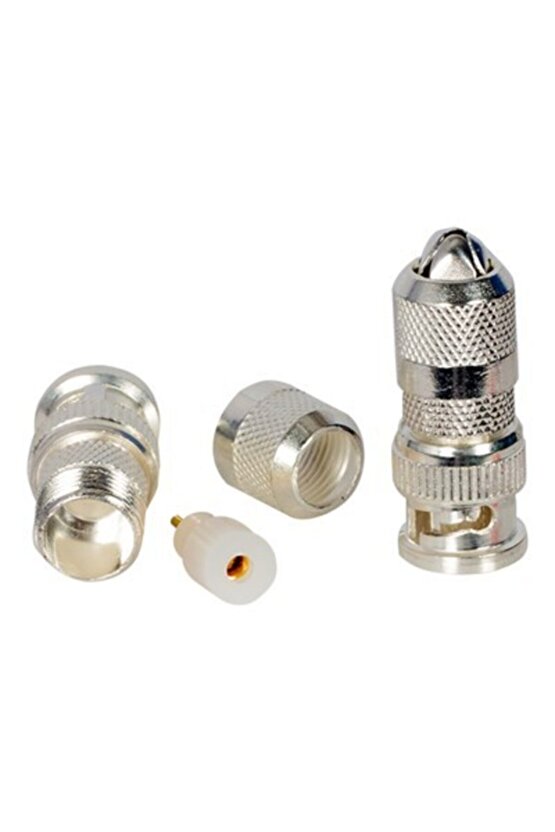 1 Adet Kaliteli Parlak Gümüş Kaplama Metal Bnc Vidalı Model Konnektör Kamera Telsiz