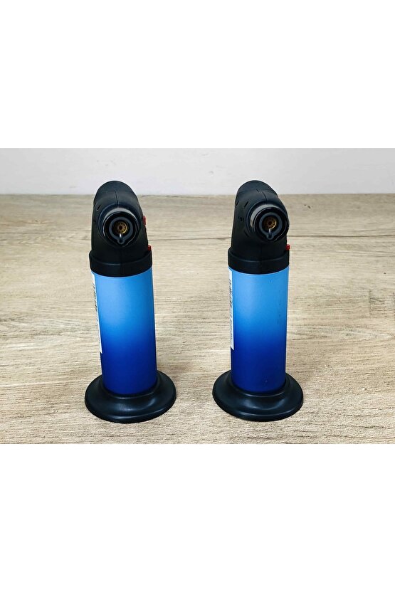 2 Adet Doldurulabilir Depolu Mavi Pürmüz Alevli Ateşleyici Çakmak