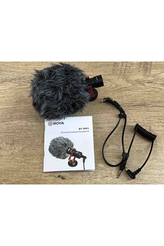 Telefon Tablet Laptop Kamera Fotoğraf Makinesi Için Canlı Yayın Mikrofon Seti Rüzgar Tüylü