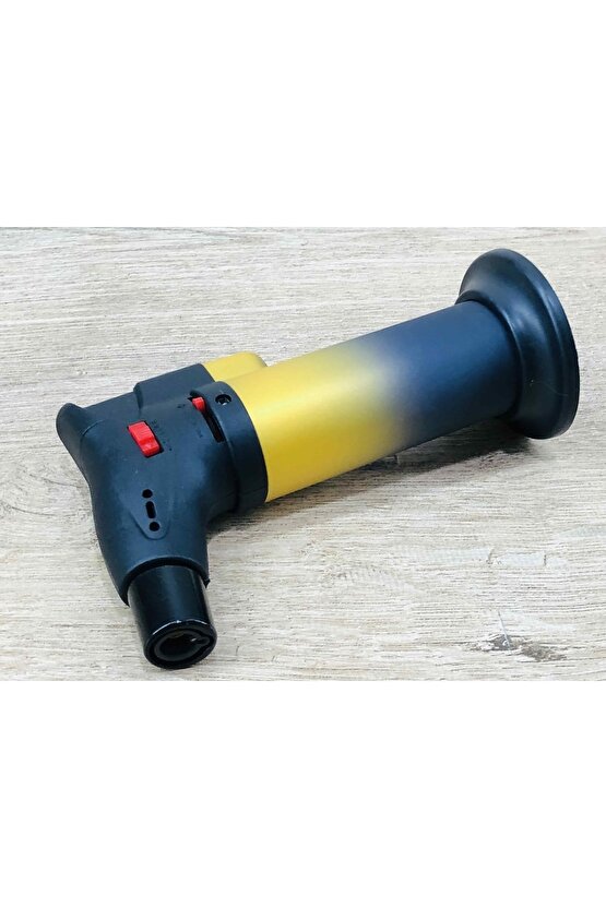 Mavi Alevli Masa Tipi Standlı Sarı Renk Pürmüz Çakmak