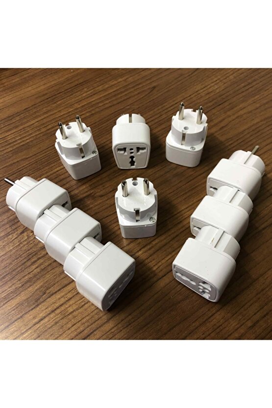10 Adet Amerikan Tipi Priz Dönüştürücü Fiş Çevirici Adaptörü Aparatı Topraklı Model