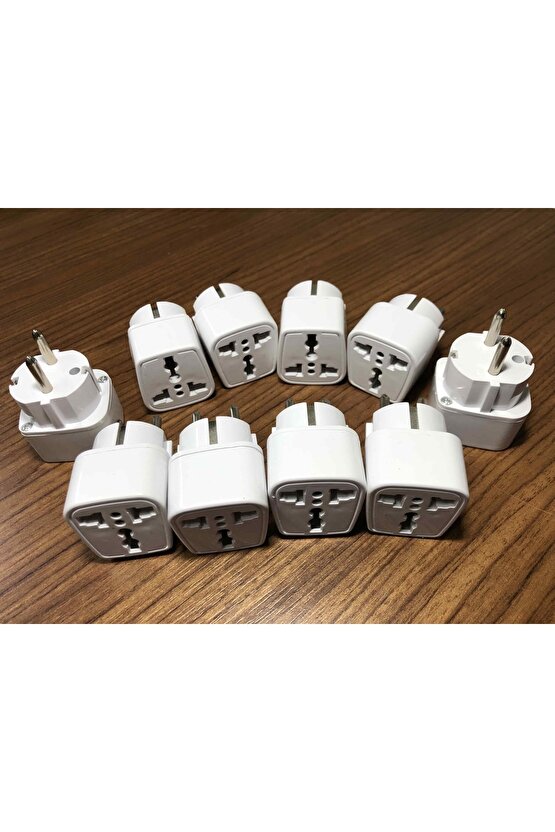 Amerikan Priz Ucu Çevirici Fiş Dönüştürücü Mini Adaptör Topraklı Model 10 Adet