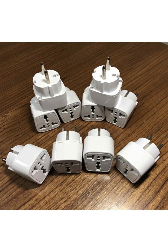 Amerikan Priz Ucu Çevirici Fiş Dönüştürücü Mini Adaptör Topraklı Model 10 Adet