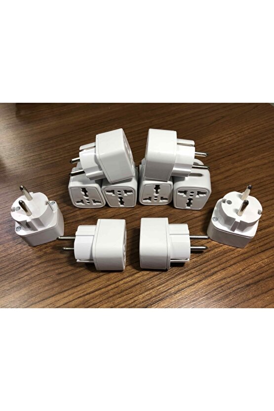 Amerikan Priz Ucu Çevirici Fiş Dönüştürücü Mini Adaptör Topraklı Model 10 Adet