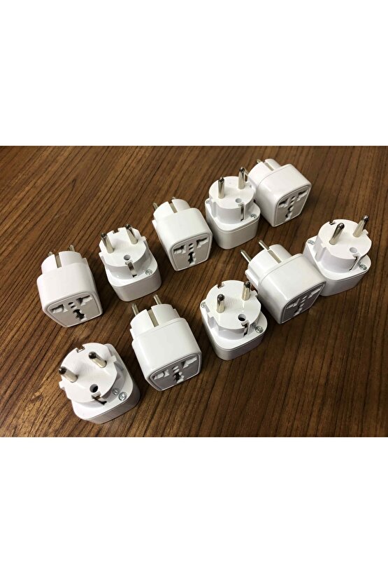 Amerikan Priz Ucu Çevirici Fiş Dönüştürücü Mini Adaptör Topraklı Model 10 Adet