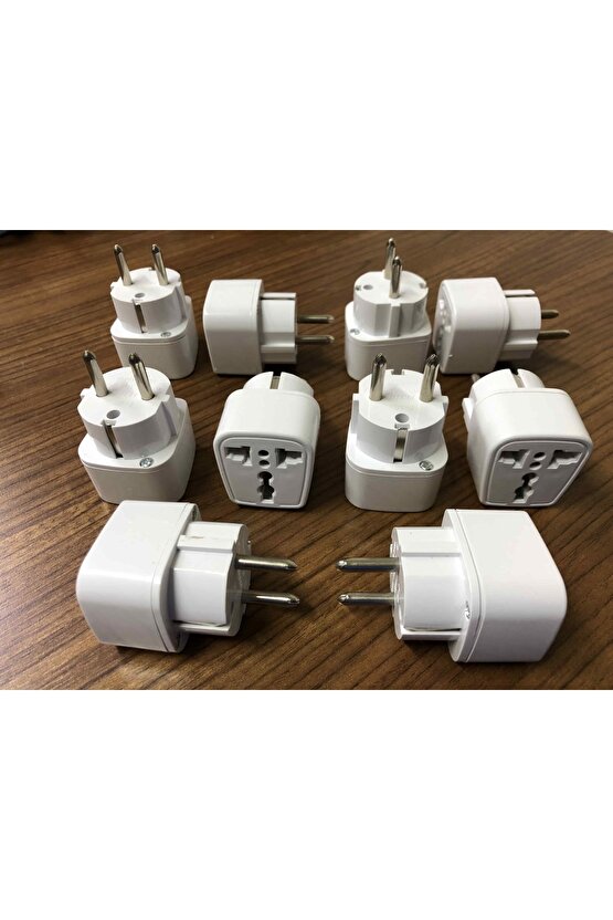 10 Adet Ingiliz Priz Çevirici Fiş Dönüştürücü Mini Adaptör