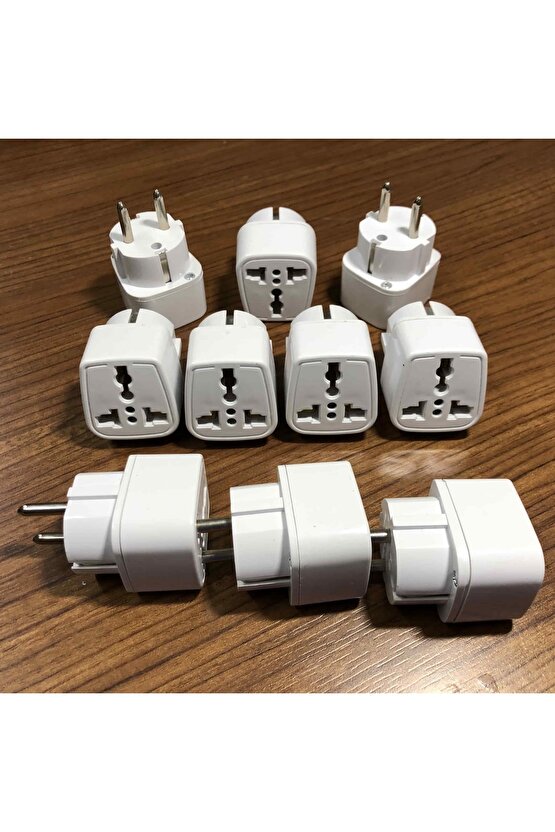 10 Adet Ingiliz Priz Çevirici Fiş Dönüştürücü Mini Adaptör