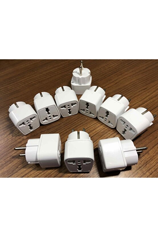 Amerikan Ve Ingiliz Fiş Dönüştürücü Universal Priz Çevirici Kare Adaptör 10 Adet