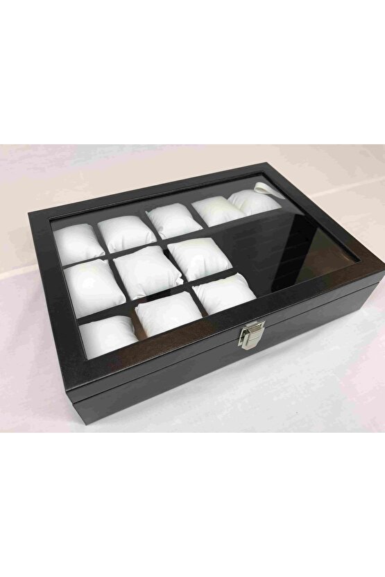 11 Adet  Kol Saati Ve Takı Yüzük Kolye Bileklik Kutusu Dekoratif Cam Kapaklı Kutu