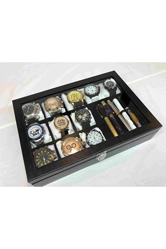 Düzenli Olmayı Sevenlere Özel Deri Kaplı Saat Takı Ziynet Kolye Düzenleme Kutusu