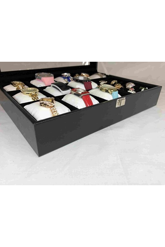 11 Adet Kol Saati Ve Ziynet Eşyası Yüzük Kolye Bileklik Kutusu Dekoratif Cam Kapaklı Kutu