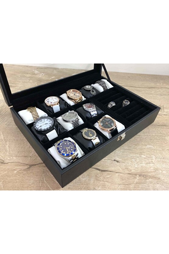 Düzeni Seven Bayanlara Özel Deri Kaplı Saat Takı Ziynet Kolye Düzenleme Kutusu