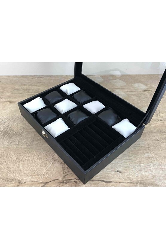 Düzeni Seven Bayanlara Özel Deri Kaplı Saat Takı Ziynet Kolye Düzenleme Kutusu