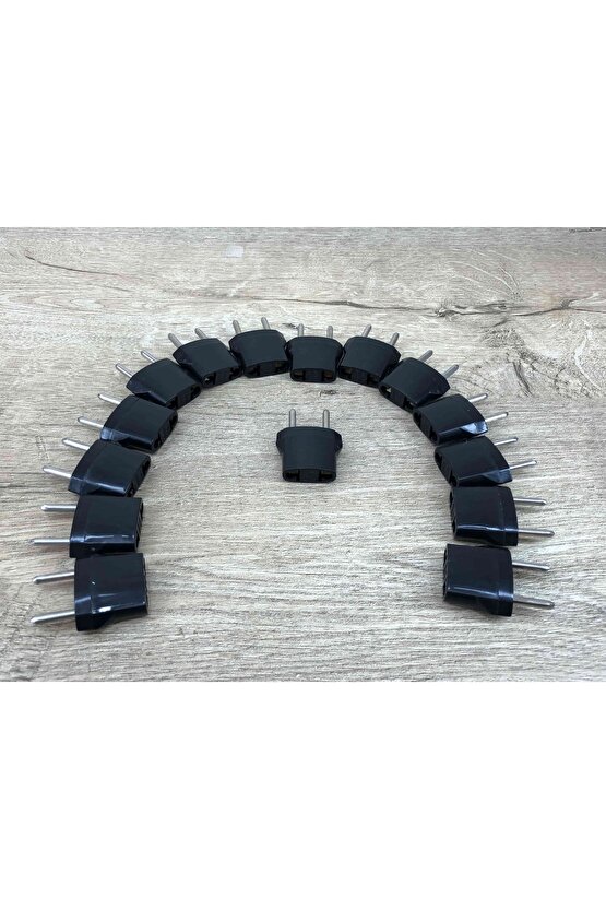 15 Tane Amerikan Uçlu Prizlerini Türkiye Pirizine Çevirici Konnektör Siyah Çift Pin Yerli Üretim