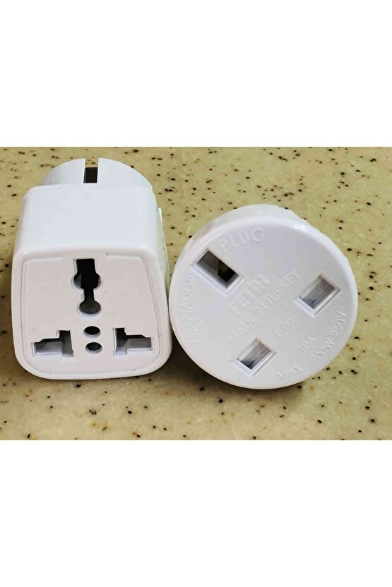 2 Farklı Tip Ingiliz Singapur Hong Kong Prizini Türk Pirizine Çevirici Plastik Topraklı Adaptör