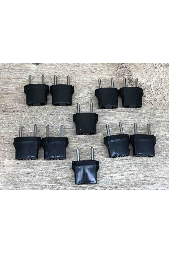 10 Tane Amerikan Uçlu Prizlerini Türk Uçlu Pirize Çevirici Türkiye Fiş Dönüştürücü Siyah Adaptör