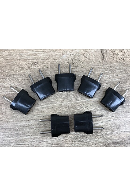 Elektrikli Cihazların Priz Ucunu Türk Prizine Çeviren Adaptör Siyah 7 Adet