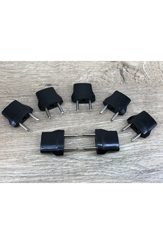 Elektrikli Cihazların Priz Ucunu Türk Prizine Çeviren Adaptör Siyah 7 Adet