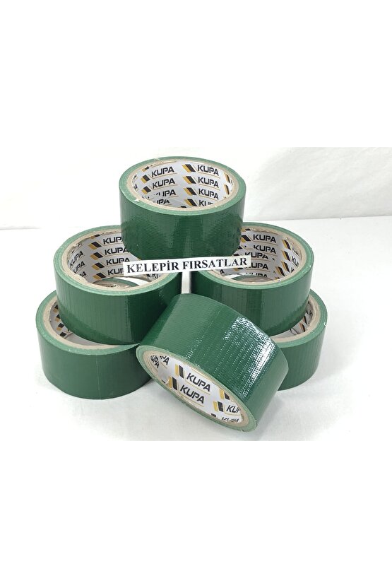 7 Tane Türk Malı 10 Metre Yeşil Renkli Tamir Bandı 48mm Genişlik Dayanıklı Su Geçirmez Bant