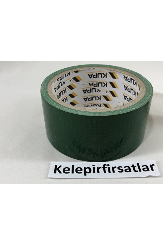 2 Adet Türk Malı 10 Metre Yeşil Renkli Tamir Bandı 48mm Genişlik Dayanıklı Su Geçirmez Duck Tape