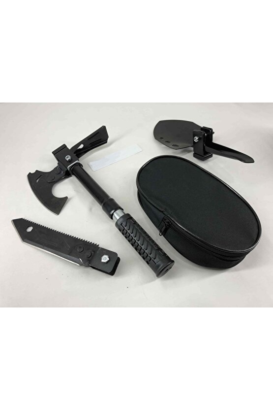 Yerli Üretim Çok Fonksiyonlu Bahçe Bağ Kamp Piknik Mangal Balta Kürek Çekiç Çapa Keser Testere Seti