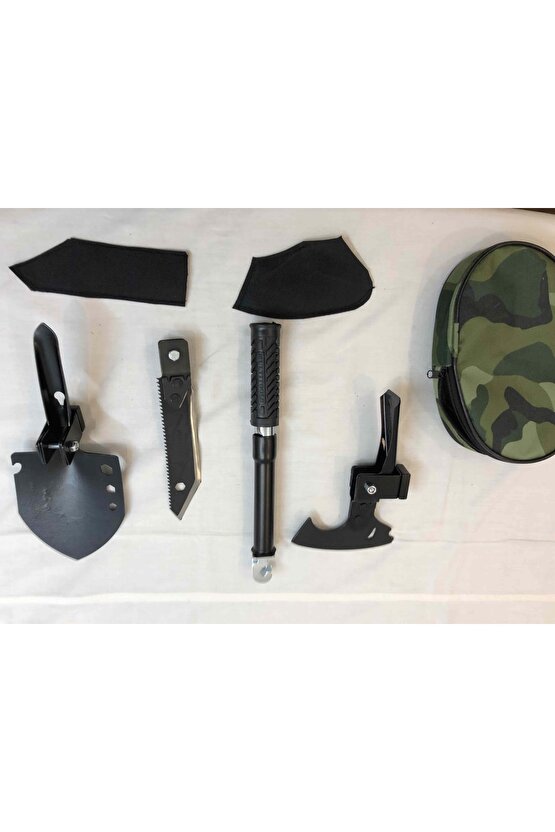 Yerli Üretim Çok Fonksiyonlu Bahçe Kamp Piknik Avcılık Için Balta Kürek Çekiç Çapa Keser Seti