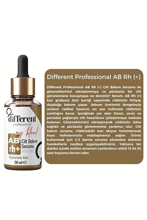 Ab Rh Kan Grubuna Özel Cilt Yenileyici Nemlendirici Leke Önleyici Aydınlatıcı Bakım Serumu