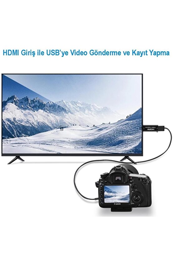 Video Capture Usb 2.0 To Hdmi Çevirici Dönüştürücü Adaptör Metal Aleminyum Kasa