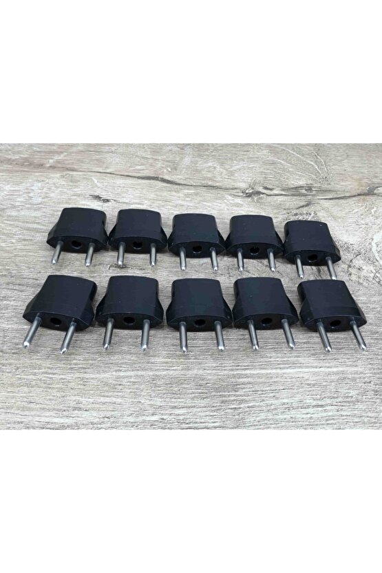 10 Adet 11115 Amerikan Priz Çevirici Usa To Eu Fiş Çevirici (siyah) (10lu)