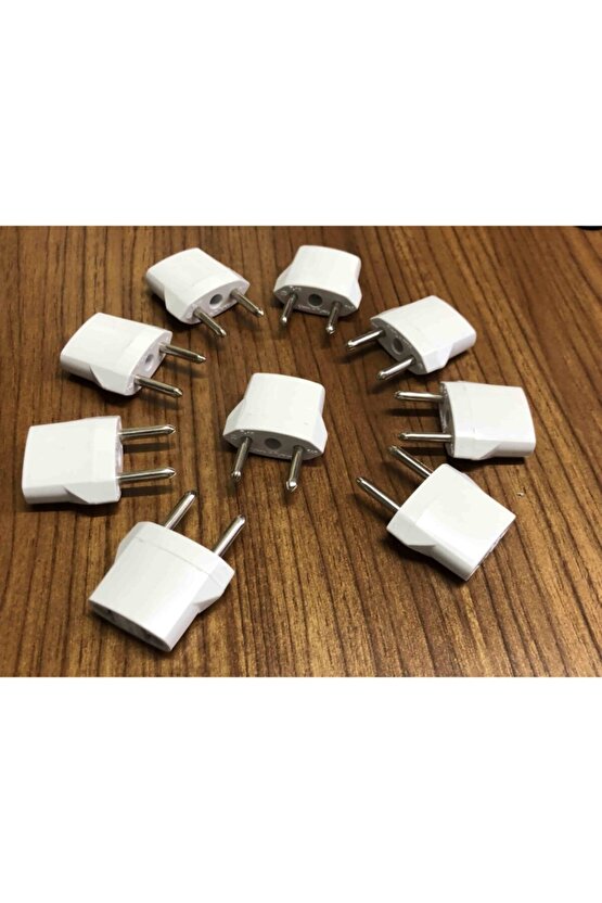 9 Adet Amerikan Uçlu Prizlerini Türk Uçlu Pirize Çevirici Dönüştürücü Beyaz Adaptör