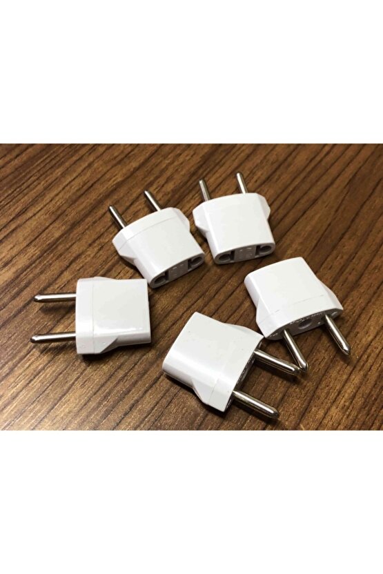 5 Adet 11115 Amerikan Priz Çevirici Usa To Eu Fiş Çevirici (beyaz) (5li)