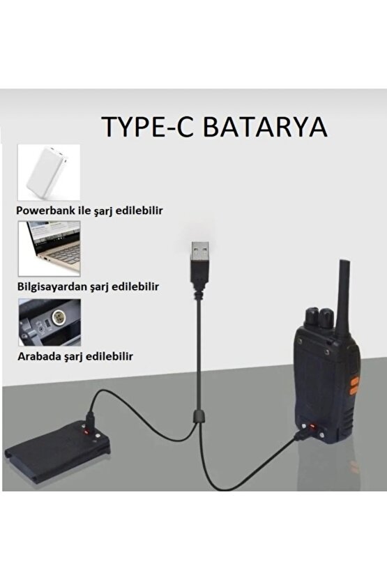 Zastone 4 adet el telsizi Type c batarya KULAKLIK HEDİYE